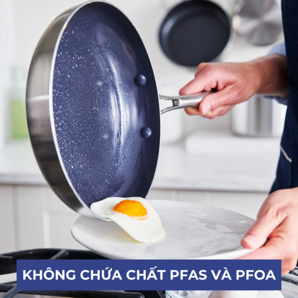 CHẢO CHỐNG DÍNH PHỦ TINH THỂ KIM CƯƠNG CAO CẤP BLUE DIAMOND 24CM - Hình ảnh 4
