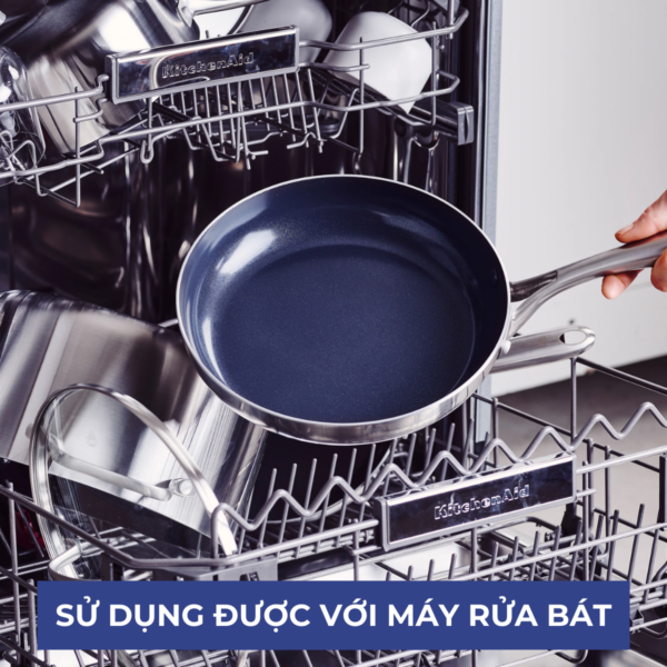 CHẢO CHỐNG DÍNH PHỦ TINH THỂ KIM CƯƠNG CAO CẤP BLUE DIAMOND 24CM - Hình ảnh 6