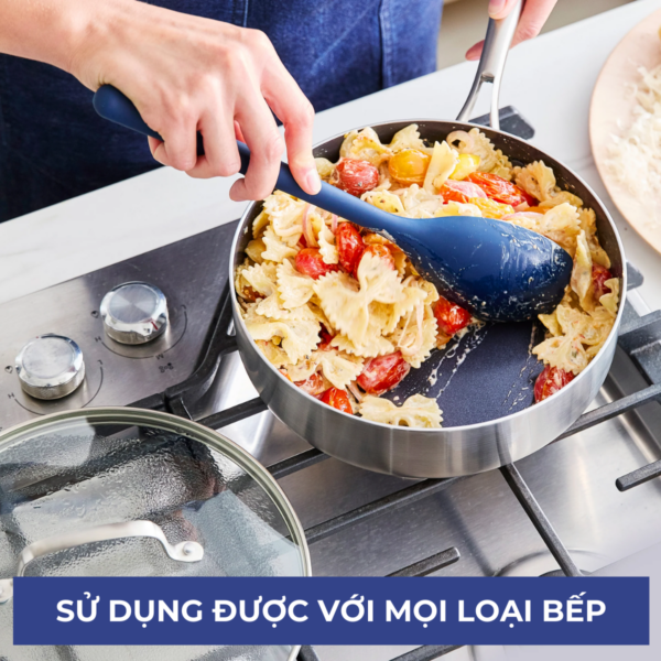 CHẢO CHỐNG DÍNH PHỦ TINH THỂ KIM CƯƠNG CAO CẤP BLUE DIAMOND 24CM - Hình ảnh 5
