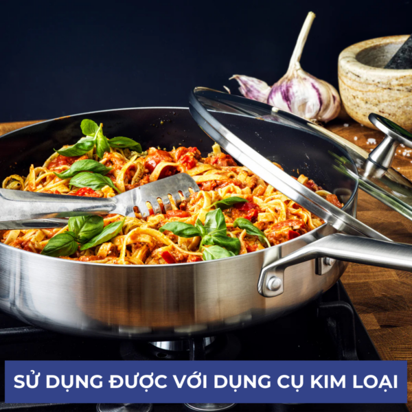 CHẢO CHỐNG DÍNH PHỦ TINH THỂ KIM CƯƠNG CAO CẤP BLUE DIAMOND 24CM - Hình ảnh 8