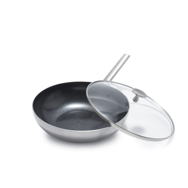 CHẢO XÀO CHỐNG DÍNH SÂU LÒNG PHỦ TINH THỂ KIM CƯƠNG CAO CẤP BLUE DIAMOND 28CM CÓ NẮP KÍNH