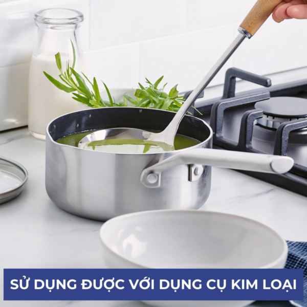 QUÁNH CÓ MIỆNG RÓT CHỐNG DÍNH PHỦ TINH THỂ KIM CƯƠNG CAO CẤP BLUE DIAMOND 16CM - Hình ảnh 4