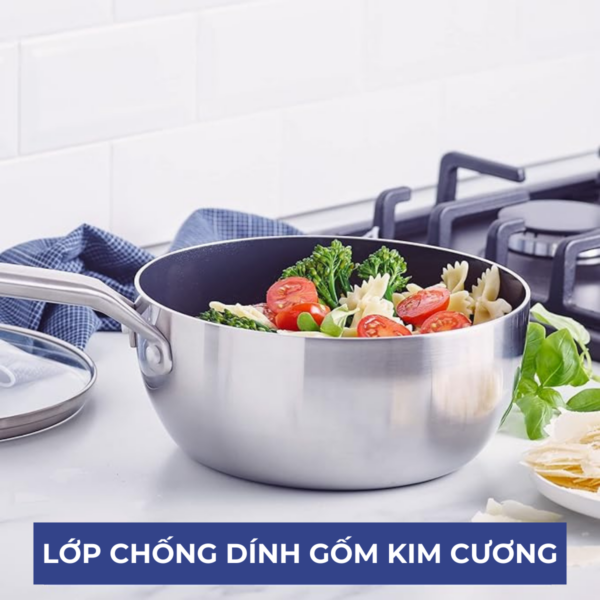 QUÁNH CHỐNG DÍNH PHỦ TINH THỂ KIM CƯƠNG CAO CẤP BLUE DIAMOND 20CM - Hình ảnh 3