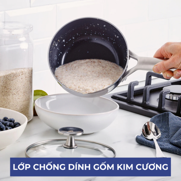 QUÁNH CHỐNG DÍNH PHỦ TINH THỂ KIM CƯƠNG CAO CẤP BLUE DIAMOND 16CM - Hình ảnh 4